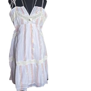 NWT Anthropologie Mahila Shoulder-tie Seashells Pin-tuck Olivia Dress